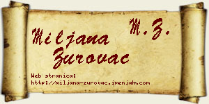 Miljana Zurovac vizit kartica